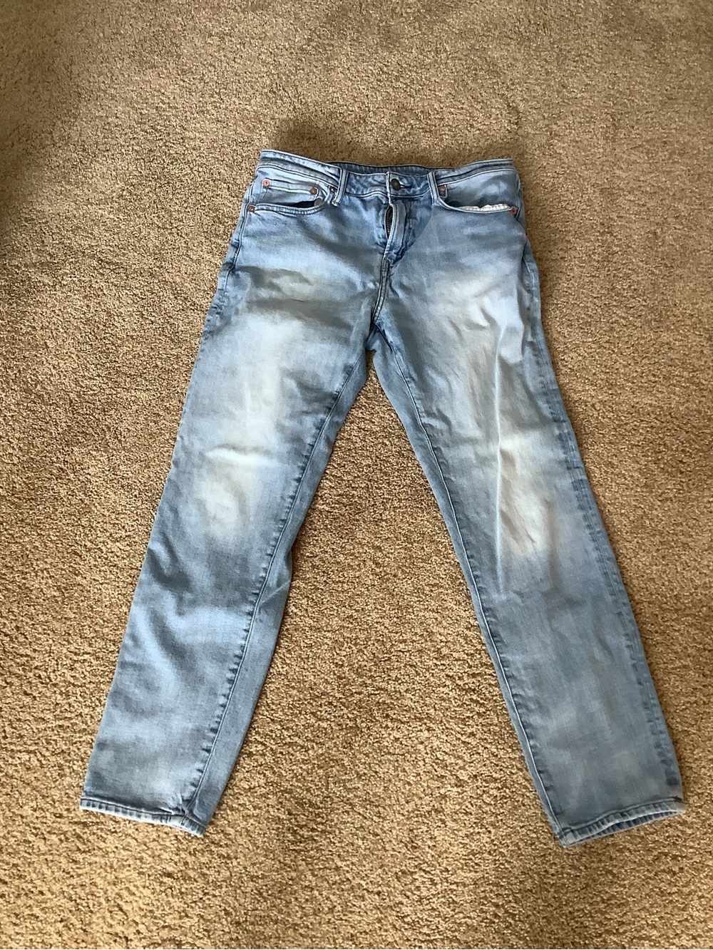 American Eagle Outfitters Men's Slim Straight Washed Blue Jeans